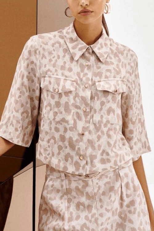Camisa Manga Curta Cropped Estampada Lez a Lez